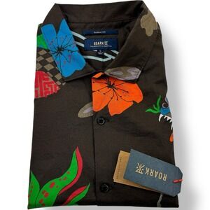 Roark Coffee Phantasm‎ Gonzo Organic Cotton Button Up Shirt Men's Size Small NWT